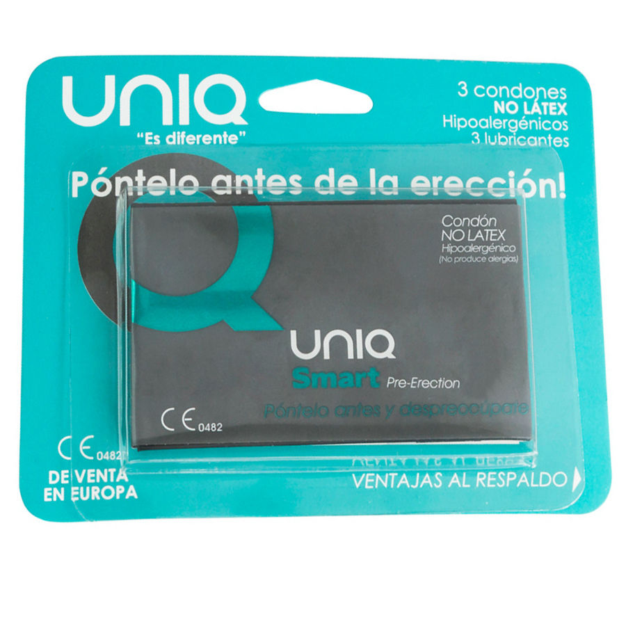UNIQ – SMART PRESERVATIVOS PRE-ERECCIÓN SIN LATEX 3 UNIDADES