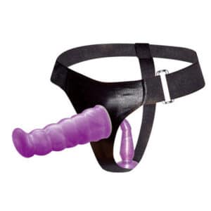 Baile – Arnés Anal Y Vaginal Femenino Lila Punto G 17 Cm