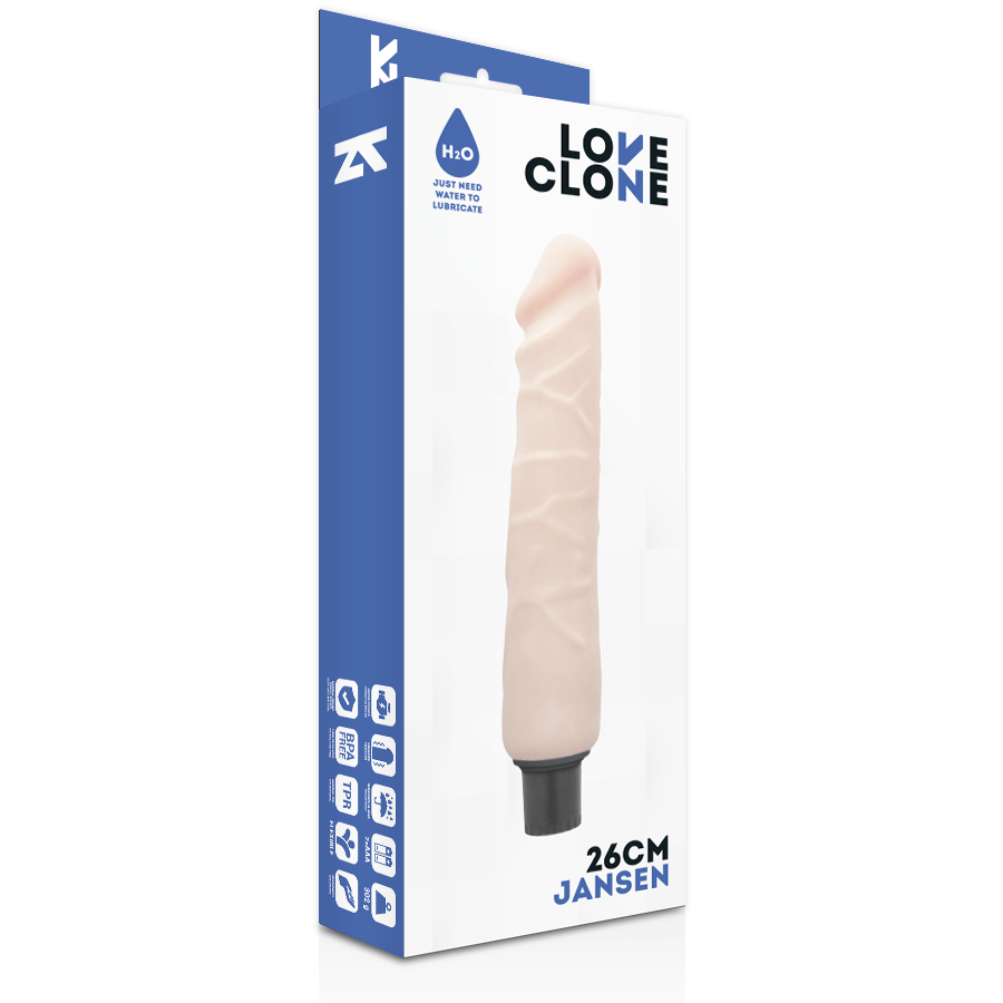 LOVECLONE - JANSEN VIBRADOR REALÍSTICO SELF LUBRICATION 26 CM -O- 4.2 CM - Imagen 3