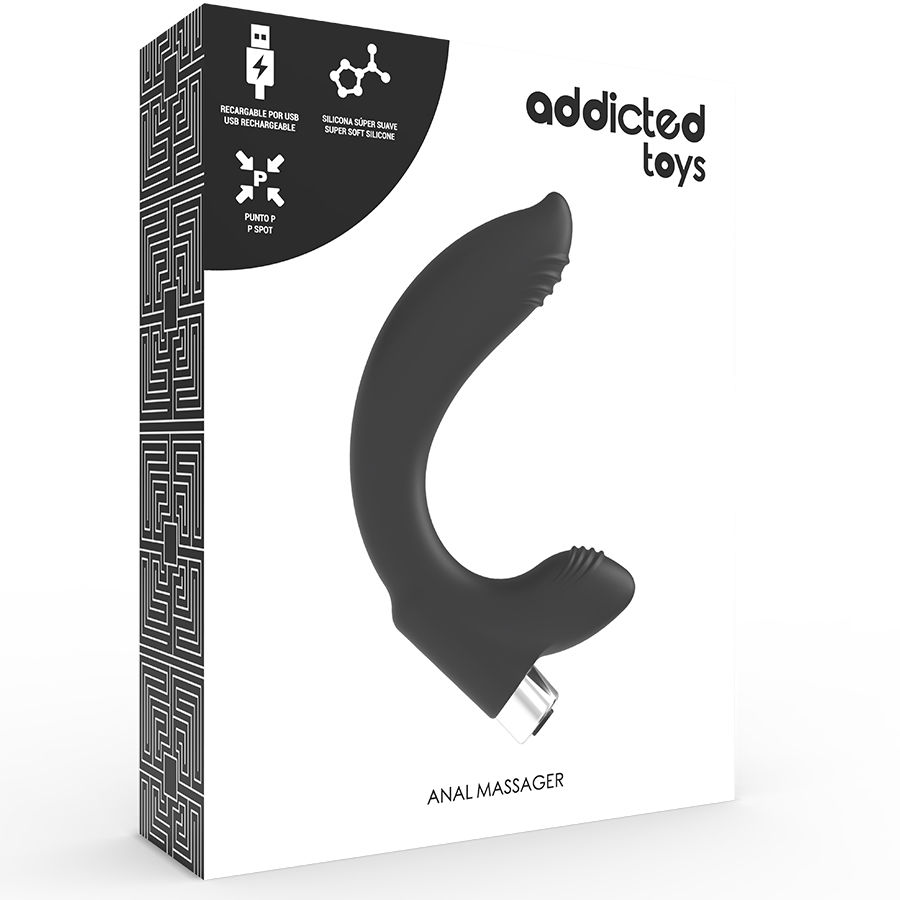 ADDICTED TOYS - VIBRADOR PROSTÁTICO RECARGABLE MODEL 7 - NEGRO - Imagen 4