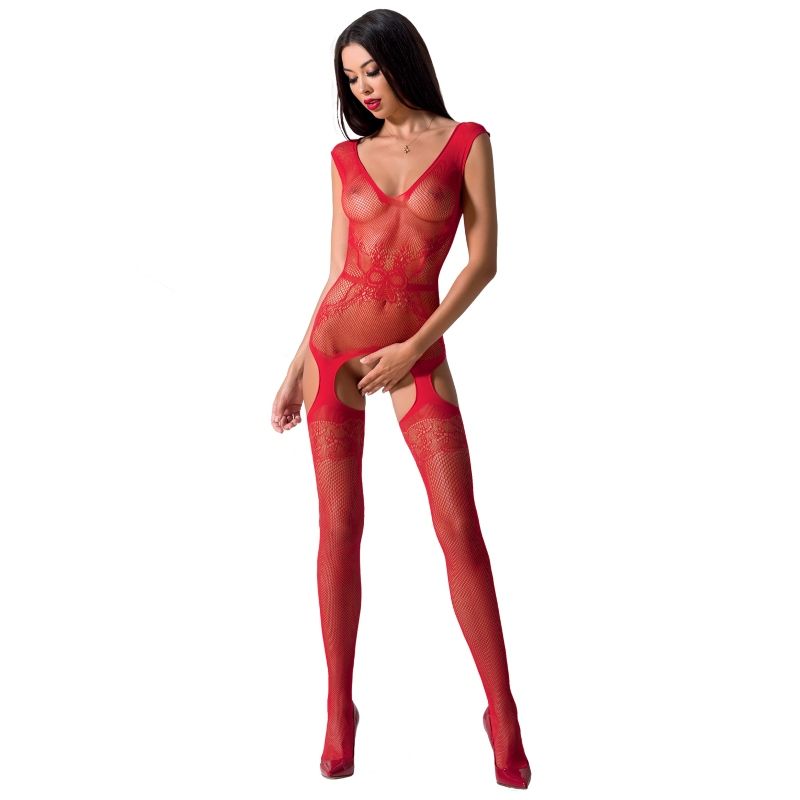 PASSION – WOMAN BS062 BODYSTOCKING ROJO TALLA ÚNICA