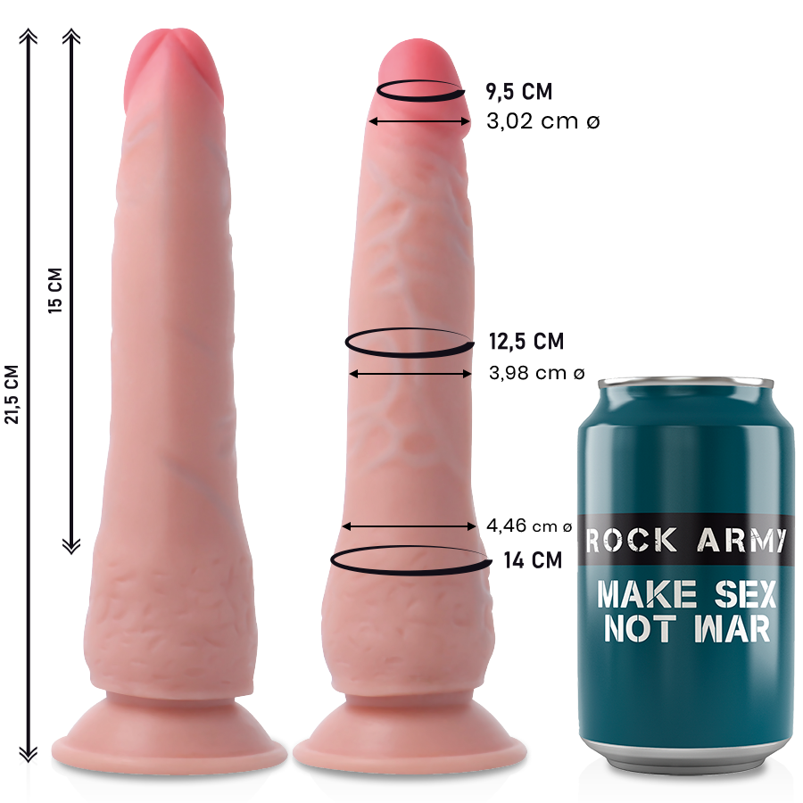 ROCKARMY - CRUSADER DILDO REALISTA DUAL DENSITY 21.5 CM -O- 4.46 CM - Imagen 4