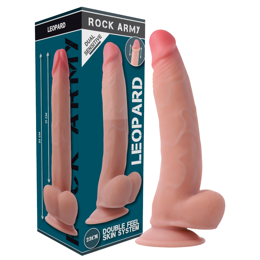 ROCKARMY – LEOPARD DILDO REALISTA DUAL DENSITY 23 CM -O- 4.77 CM