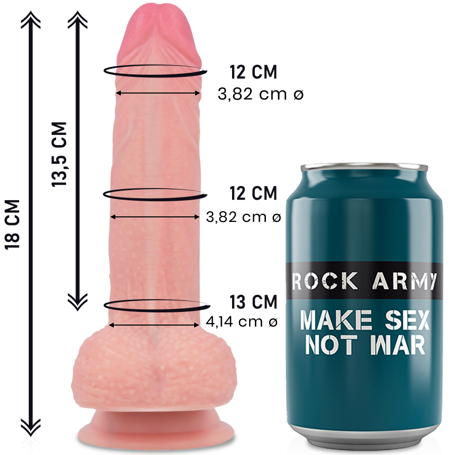 ROCKARMY – MUSTANG DILDO REALÍSTICO LIQUID SILICONE 18 CM -O- 4.14 CM