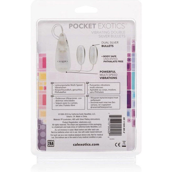 CALEXOTICS - BALAS VIBRADORAS PLATEADAS DUO - Imagen 2