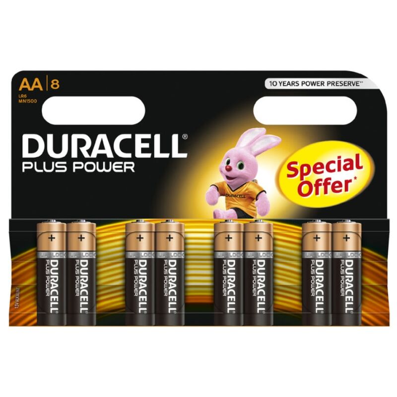 DURACELL – PLUS POWER PILA ALCALINA AA LR6 BLISTER*8