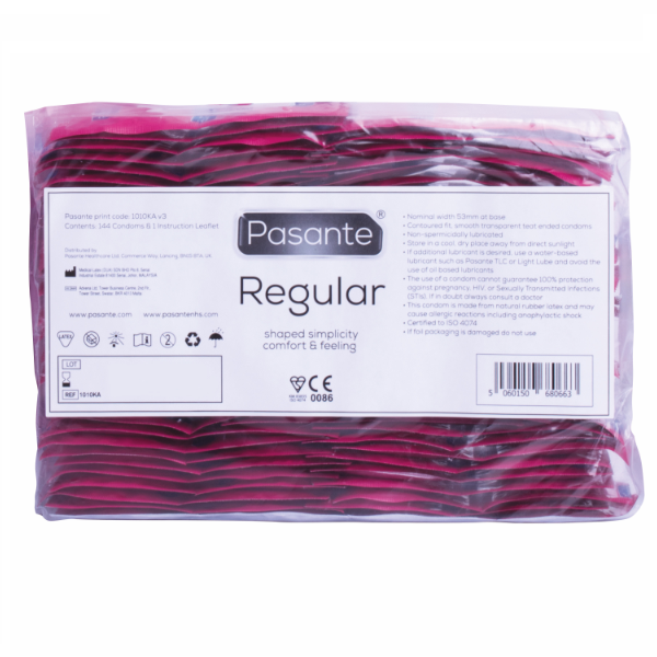 PASANTE – CONDOM GAMA REGULAR 144 UNIDADES