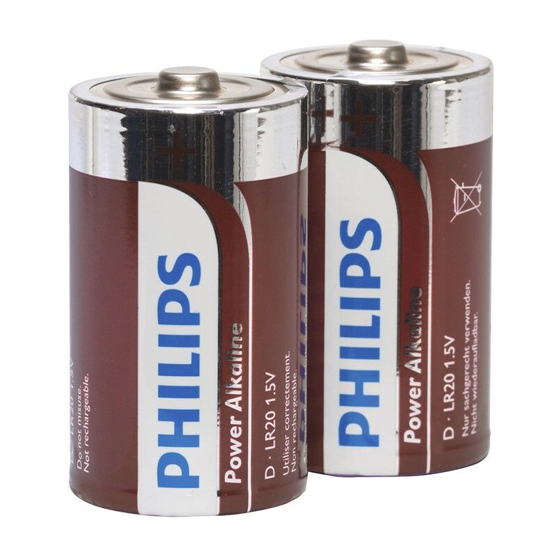 PHILIPS - POWER ALKALINE PILA D LR20 BLISTER*2 - Imagen 2
