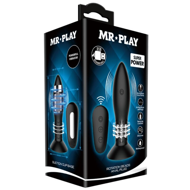 MR PLAY - PLUG CON BOLAS ROTADORAS NEGRO CONTROL REMOTO - Imagen 7