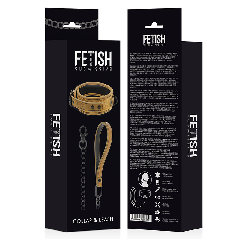 FETISH SUBMISSIVE ORIGEN - COLLAR CON CADENA CON FORRO DE NEOPRENO - Imagen 10