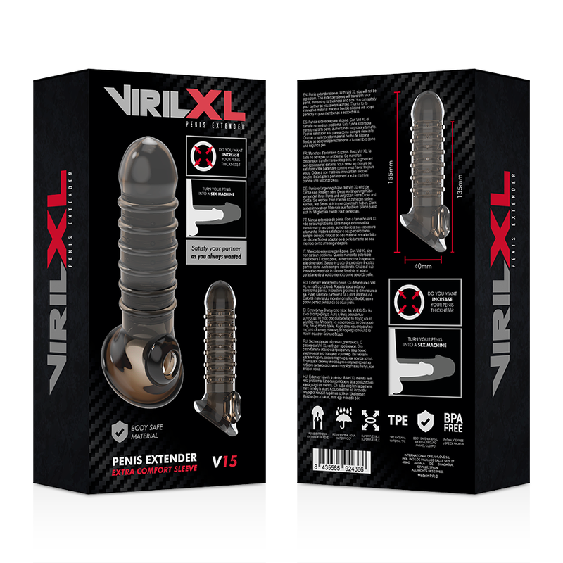 VIRILXL - EXTENSION Y FUNDA DE PENE V15 NEGRO - Imagen 9