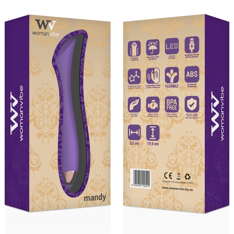 WOMANVIBE - MANDY VIBRADOR RECARGABLE SILICONA PUNTO "K" - Imagen 4