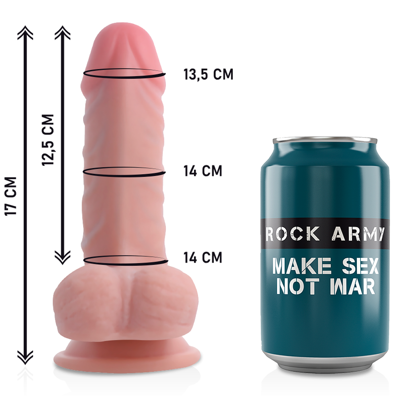 ROCKARMY - ARNES + DUAL DENSITY PANZER DILDO REALISTA 17 CM -O- 4.46 CM - Imagen 9