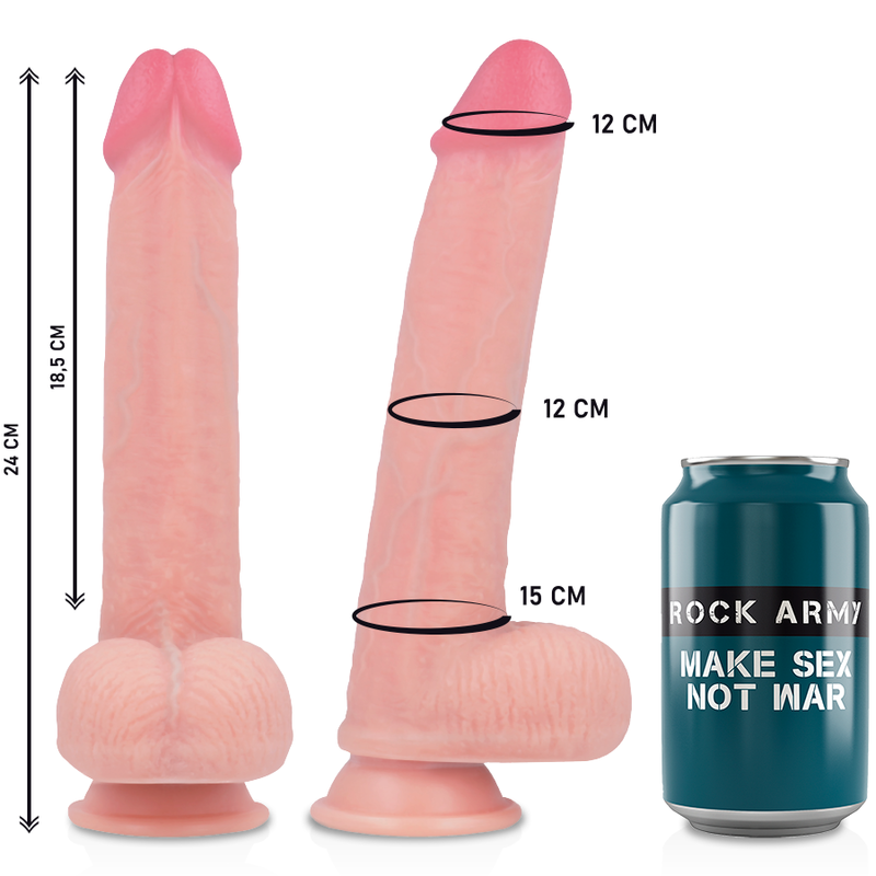 ROCKARMY - ARNÉS + LIQUID SILICONE DILDO PREMIUM KINGCOBRA 24 CM -O- 4.77 CM - Imagen 3