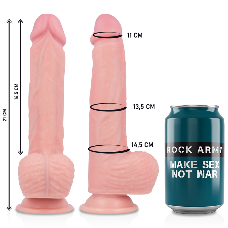 ROCKARMY - ARNÉS + LIQUID SILICONE DILDO PREMIUM SPITFIRE 21 CM -O- 4.62 CM - Imagen 2