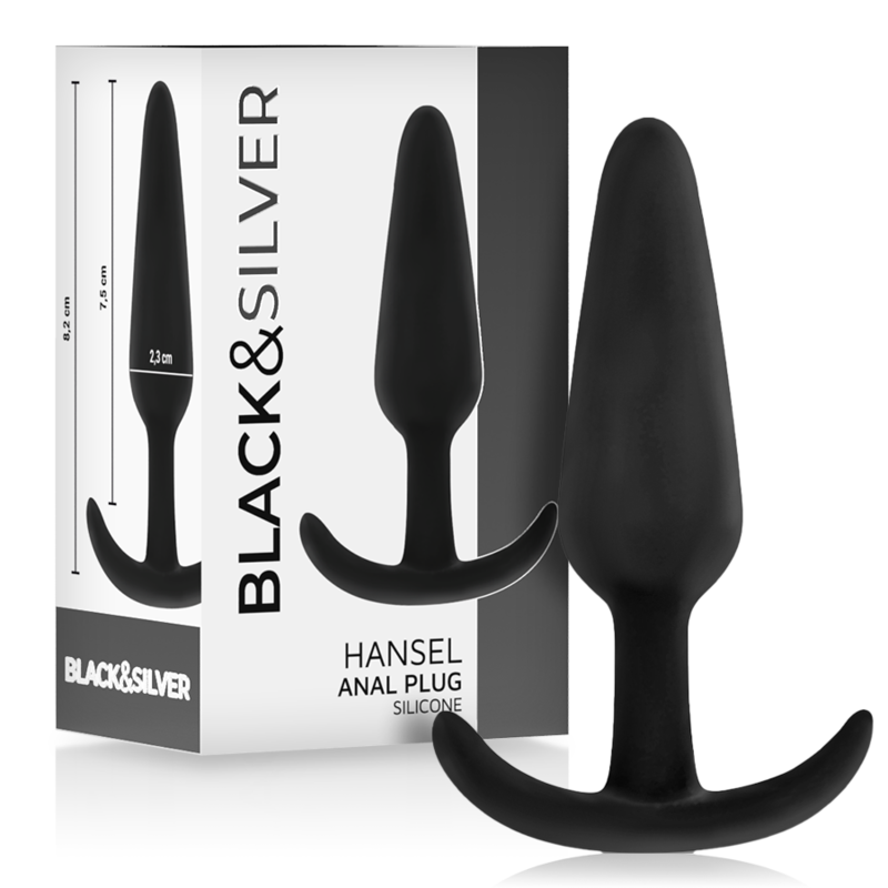 BLACK&SILVER – HANSEL PLUG ANAL SILICONA CON ASA PEQUEÑO
