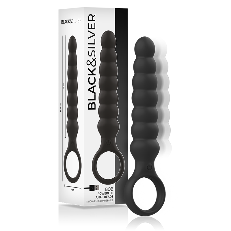 BLACK&SILVER – BOB POTENTE VIBRADOR DILATADOR ANAL SILICONA