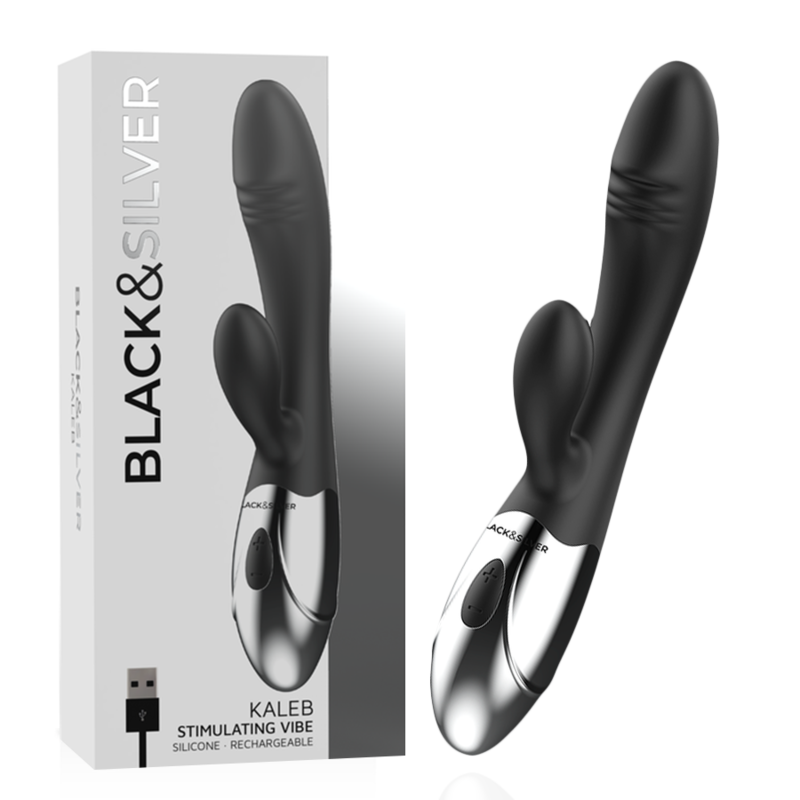 BLACK&SILVER – KALEB VIBRADOR RABBIT SILICON MILTI FUNCION