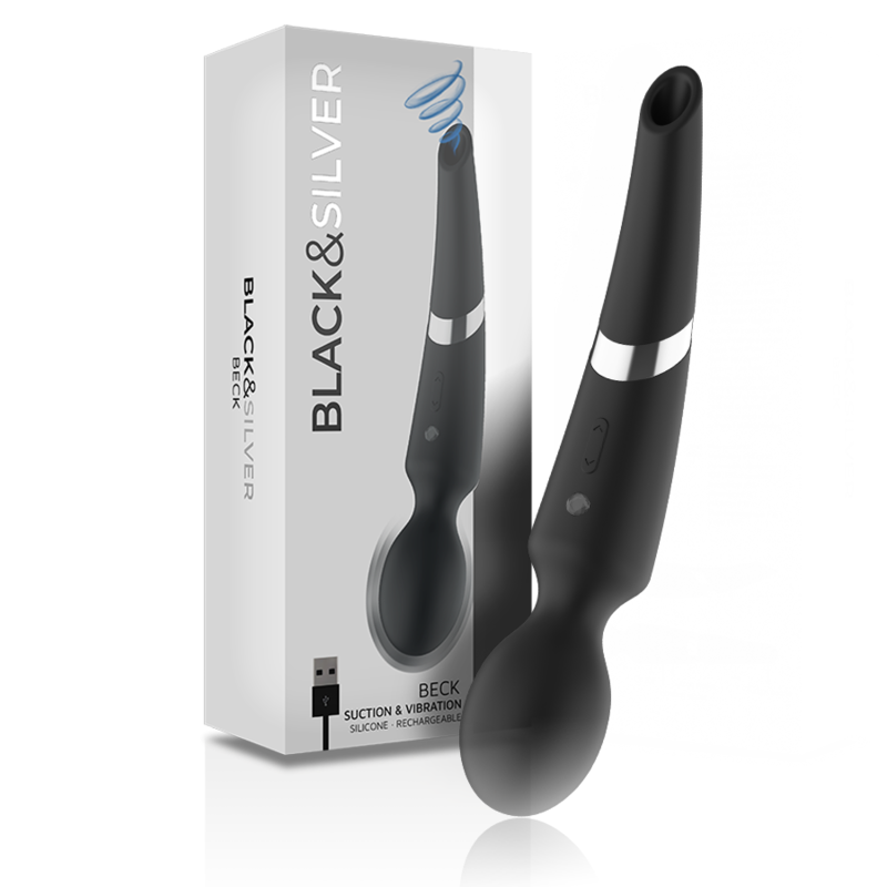 BLACK&SILVER – BECK WAND Y SUCCIONADOR 2 EN 1 SILICONA