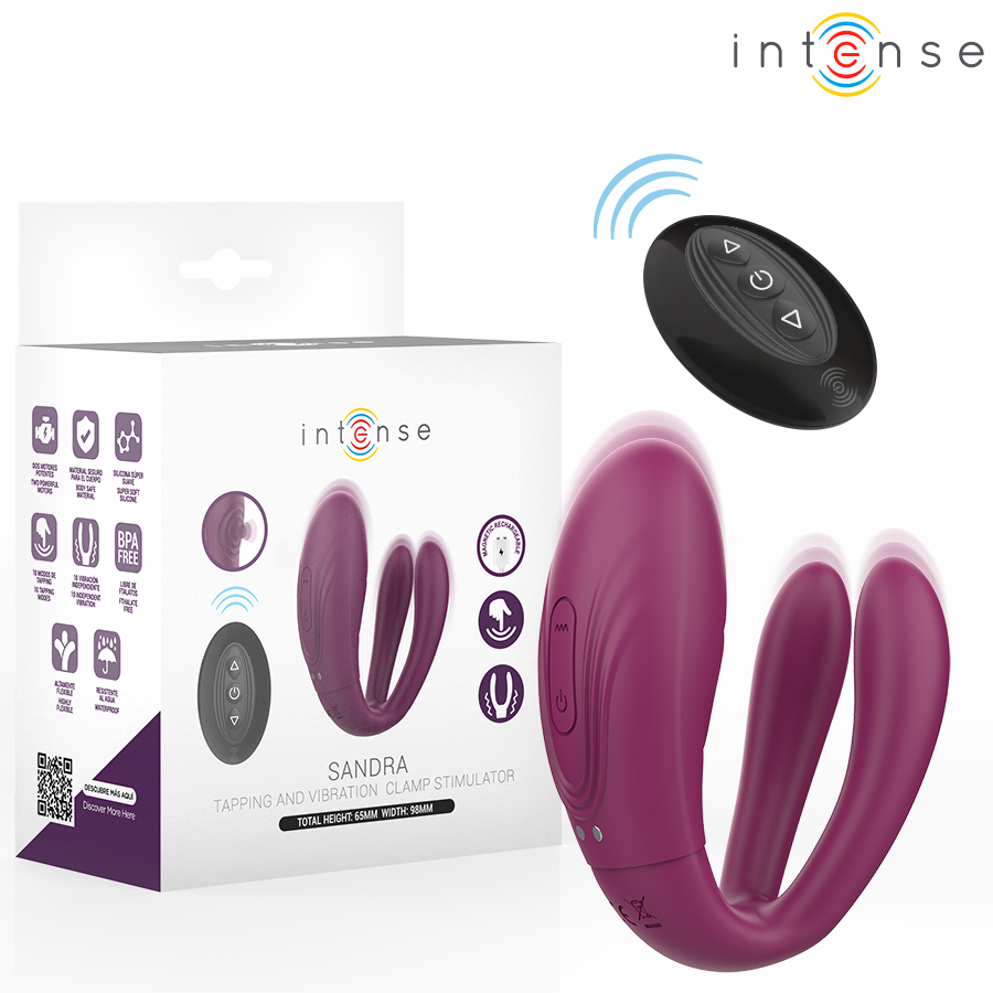 INTENSE – SANDRA VIBRADOR & ESTIMULADOR DE PINZAS CON GOLPETEO CONTROL REMOTO