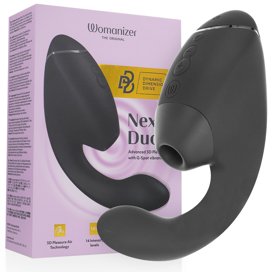WOMANIZER – DUO NEXT ESTIMULADOR VIBRADOR DUAL CLÍTORIS & PUNTO·G NEGRO