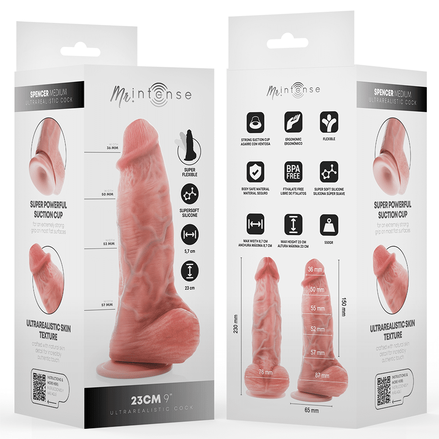 MR INTENSE - SPENCER MEDIUM PENE ULTRARREALÍSTICO CON TESTÍCULOS 23 CM - Imagen 4