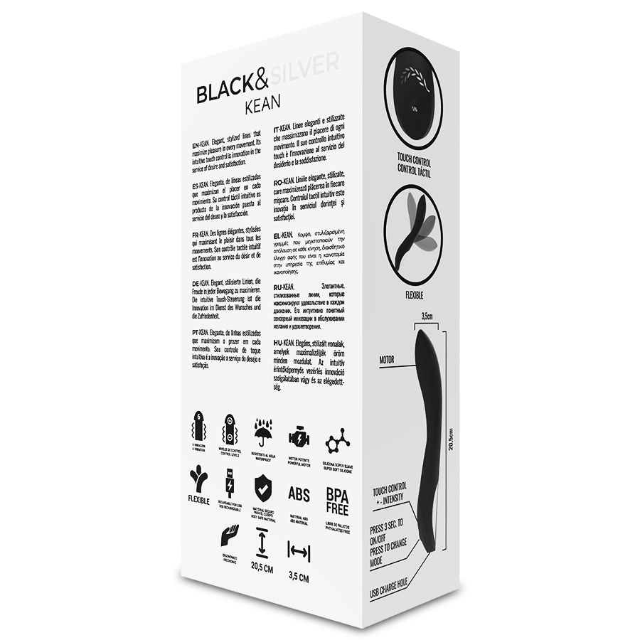 BLACK&SILVER - KEAN VIBRADOR TOUCH CONTROL - Imagen 6