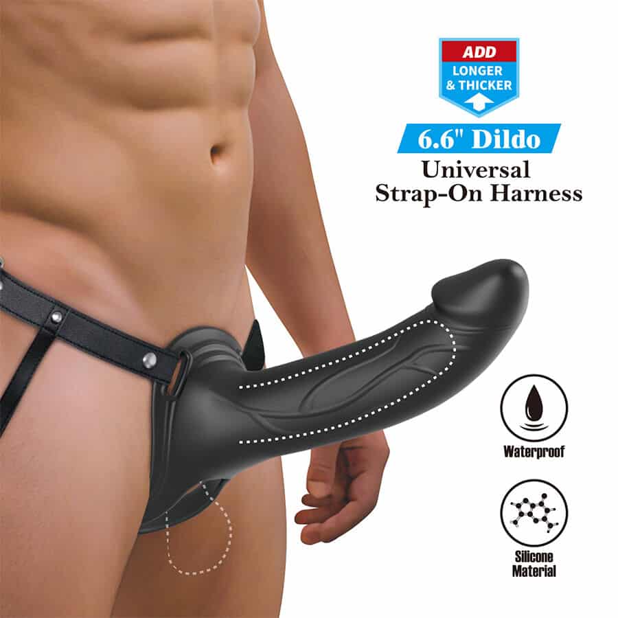 PRETTY LOVE - LANDON STRAP-ON CON VIBRACIÓN NEGRO - Imagen 3