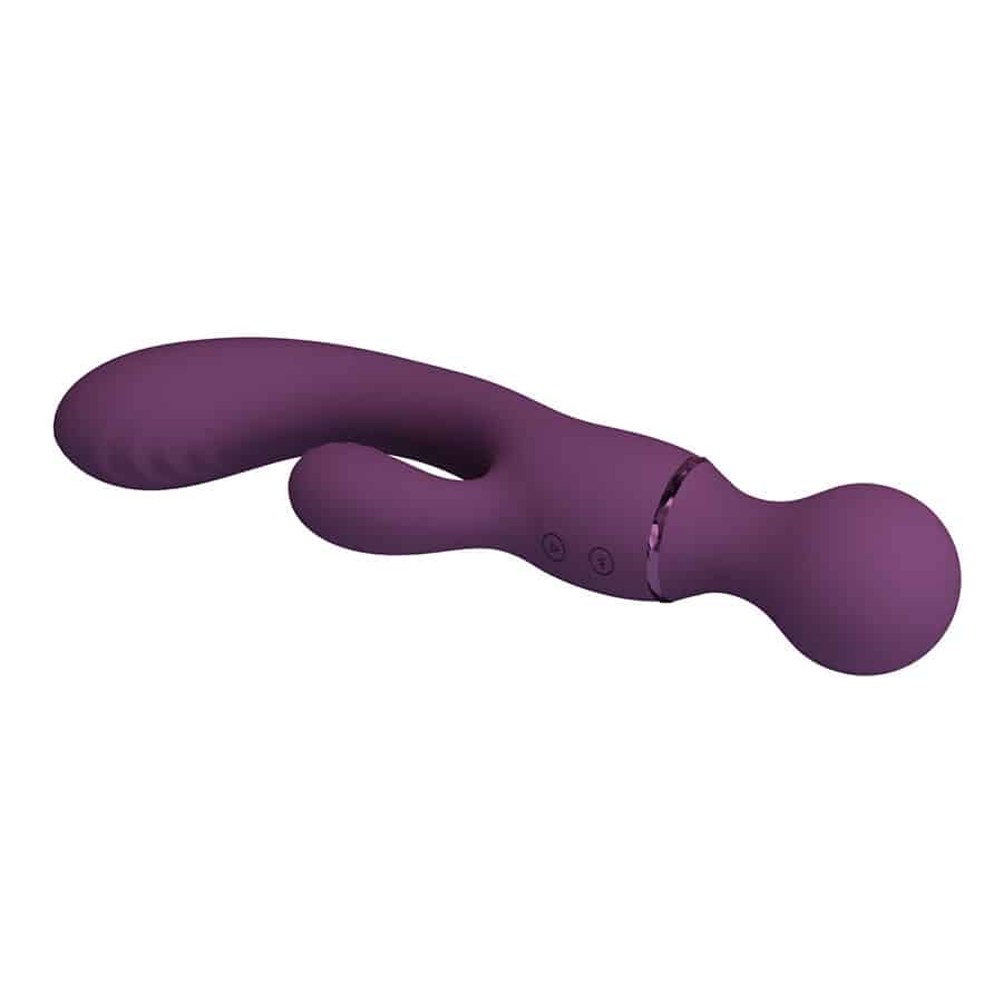 Vibrador de punto G All Rounder de Pretty Love, morado y con dos extremos curvos