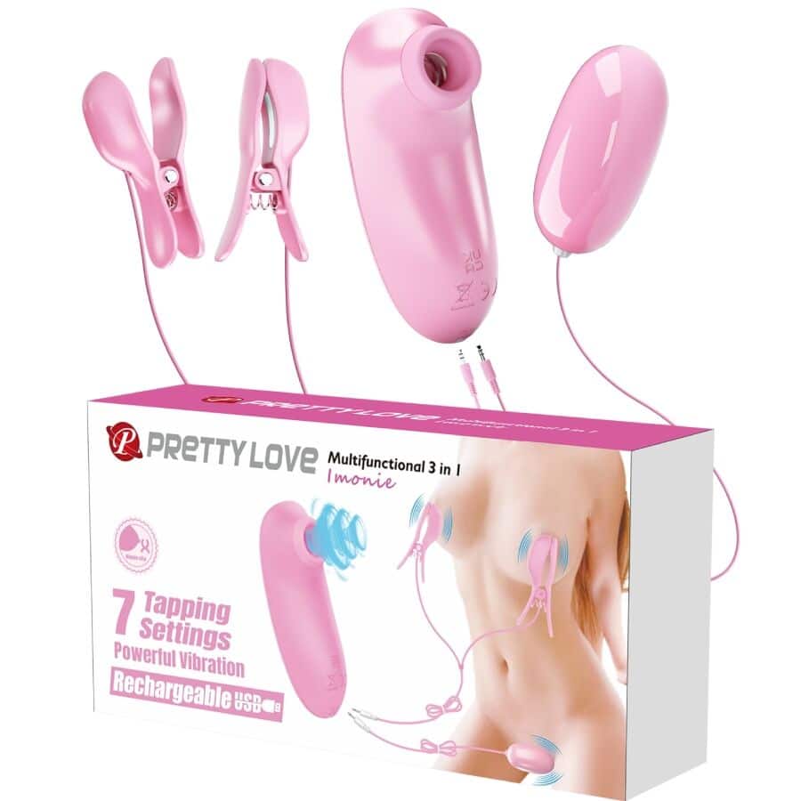 Pretty Love – Imonie Set Multifuncional 3 En 1 Con Succionador, Pezones Y Clítoris