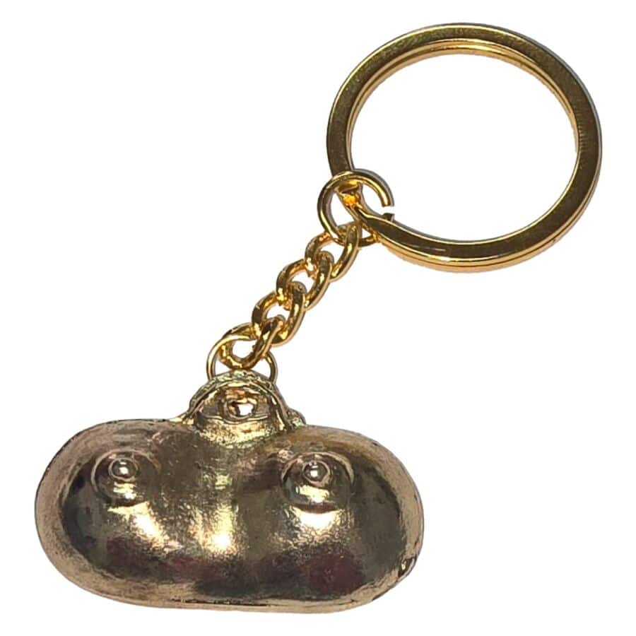Diablo Picante – Llavero Metal Tetas Dorado