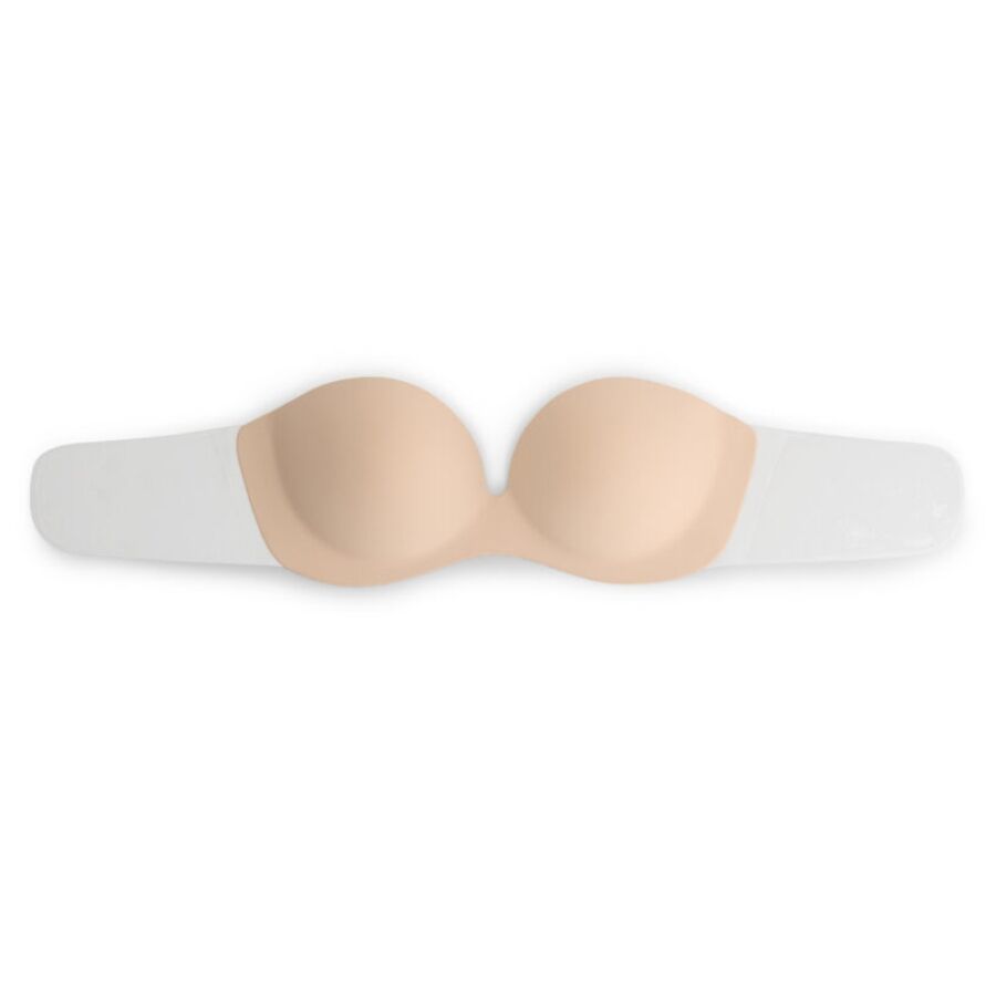 Sujetador adhesivo Bye-bra Diva Bra en beige, con dos copas y bandas laterales transparentes