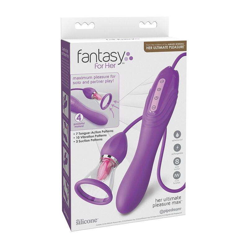 FANTASY FOR HER - ULTIMATE PLEASURE MAX MANGUERA DE SUCCIÓN CON LENGUA ESTIMULADORA MORADO - Imagen 4