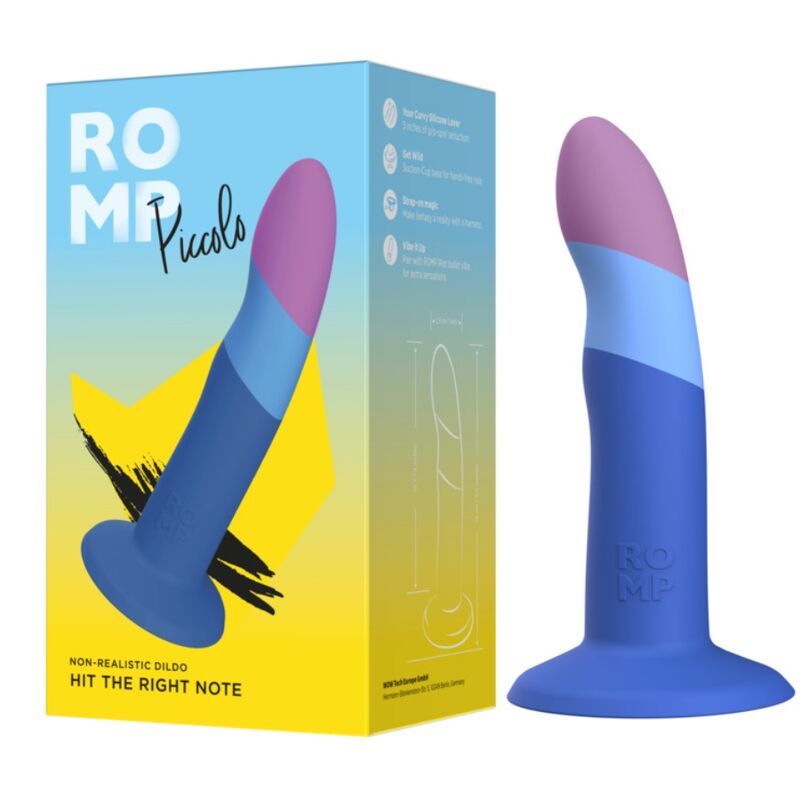 ROMP - PICCOLO DILDO SILICONA CON VENTOSA TRICOLOR 14 CM - Imagen 7
