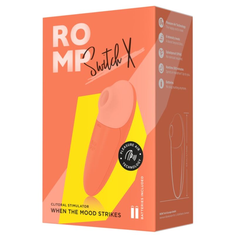 ROMP - SWITCH X ESTIMULADOR DE CLÍTORIS 6 NIVELES NARANJA - Imagen 9