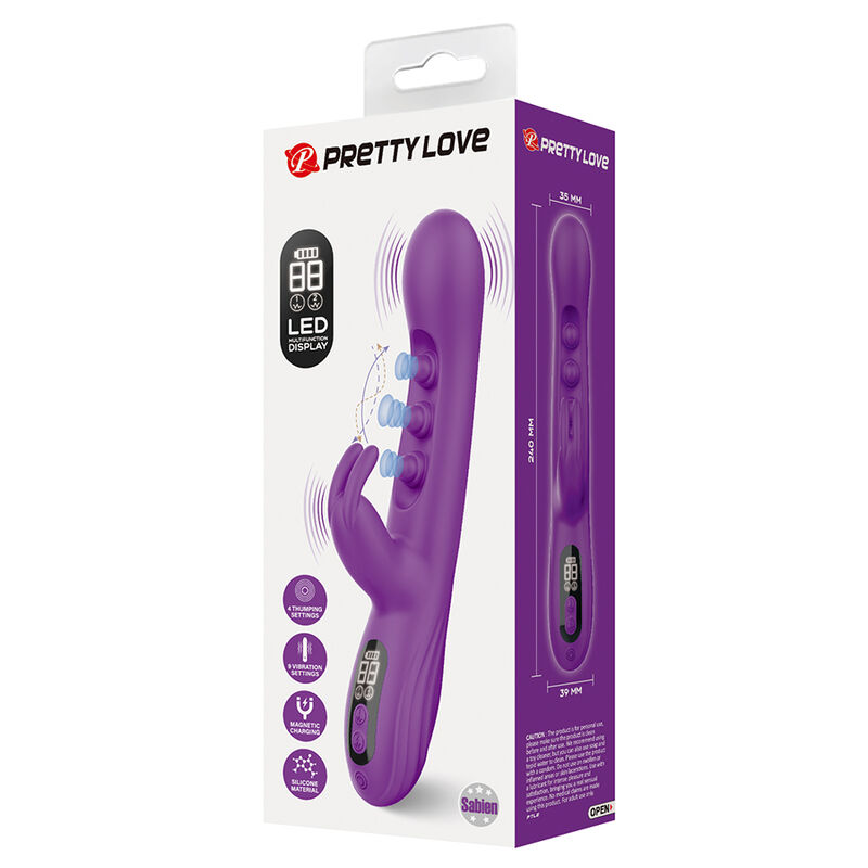 PRETTY LOVE - SABIEN VIBRADOR RABBIT CON ESTIMULACIÓN POR GOLPETEOS Y LED MORADO - Imagen 10