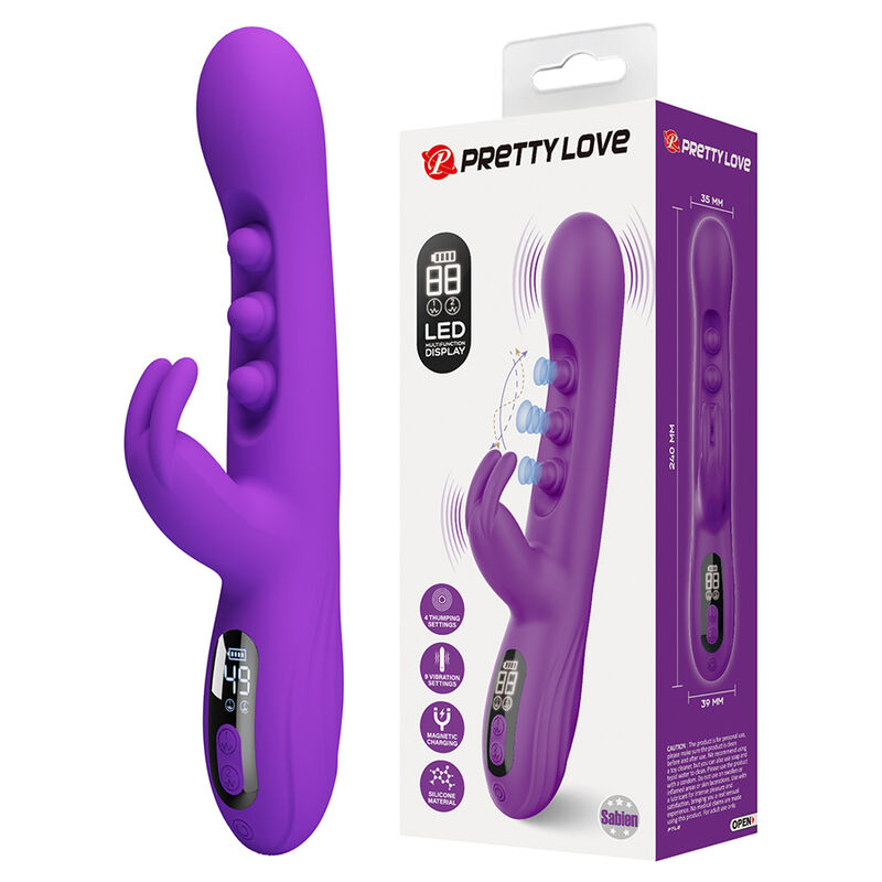 PRETTY LOVE - SABIEN VIBRADOR RABBIT CON ESTIMULACIÓN POR GOLPETEOS Y LED MORADO - Imagen 11