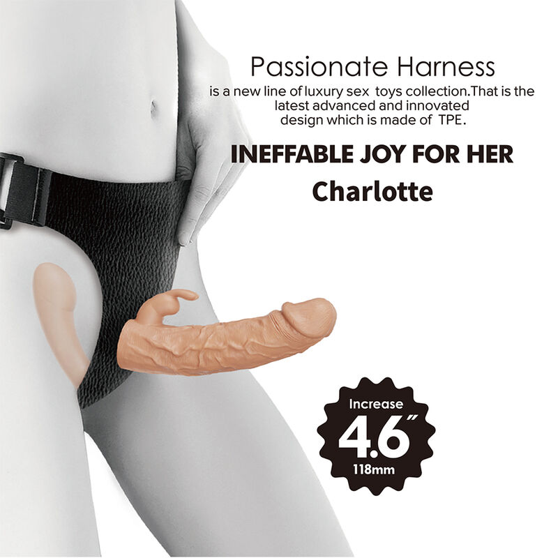 BAILE - CHARLOTTE ARNÉS HOLLOW STRAP-ON DOBLE PENETRACIÓN NATURAL - Imagen 11