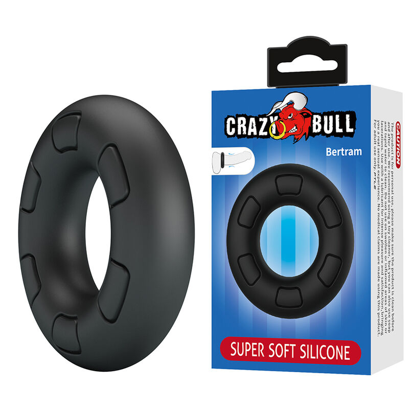 CRAZY BULL - BERTRAM ANILLO PARA PENE SUPER SOFT SILICONA NEGRO - Imagen 8