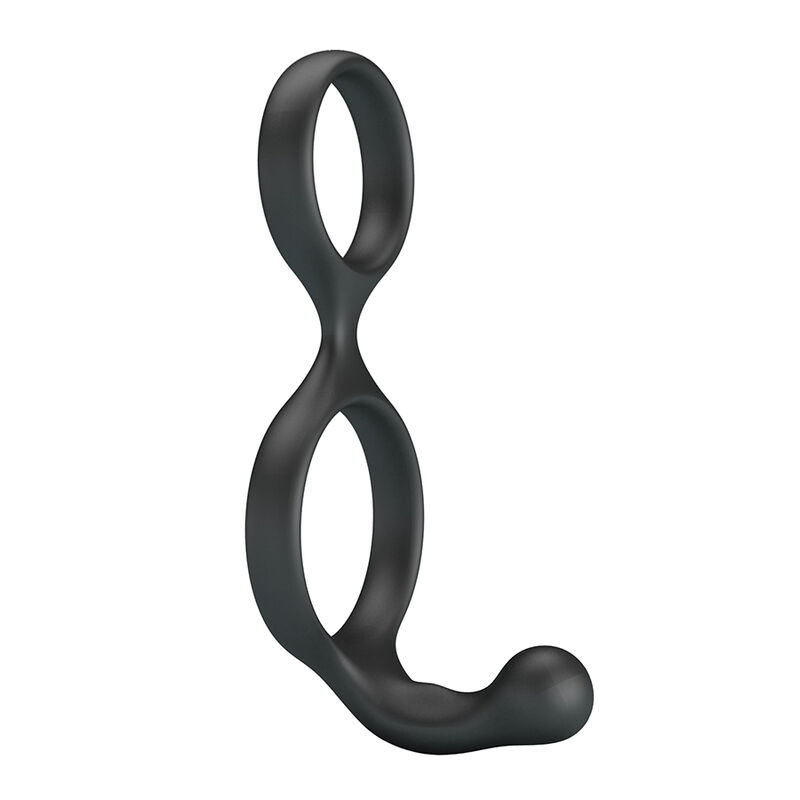 CRAZY BULL - FLORIAN ANILLO DOBLE PARA PENE Y TESTÍCULOS SILICONA NEGRO - Imagen 6
