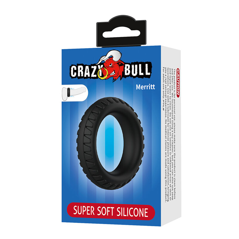 CRAZY BULL - MERRITT ANILLO PARA PENE TEXTURIZADO SILICONA NEGRO - Imagen 4