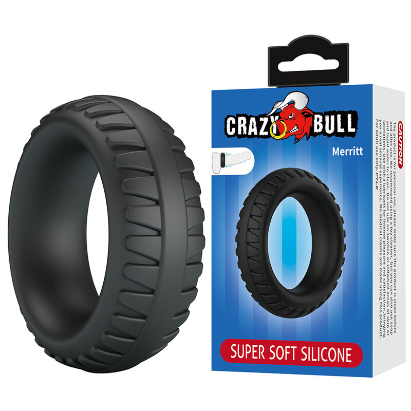 CRAZY BULL - MERRITT ANILLO PARA PENE TEXTURIZADO SILICONA NEGRO - Imagen 8