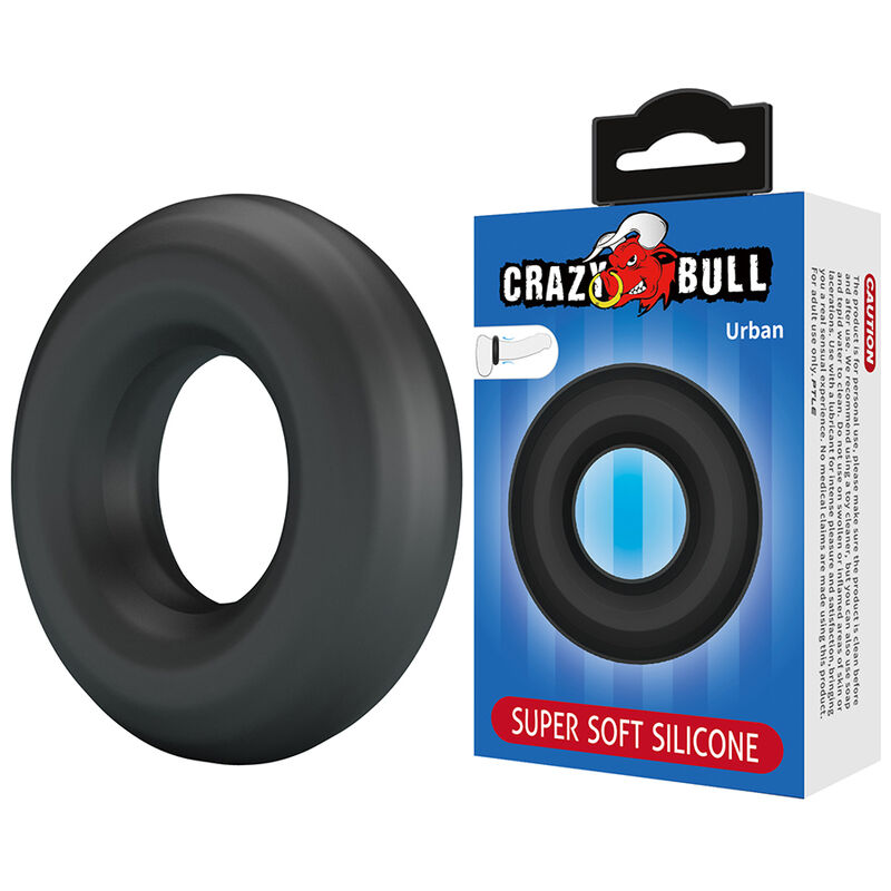 CRAZY BULL - URBAN ANILLO PARA PENE SILICONA SUPER SOFT NEGRO - Imagen 7