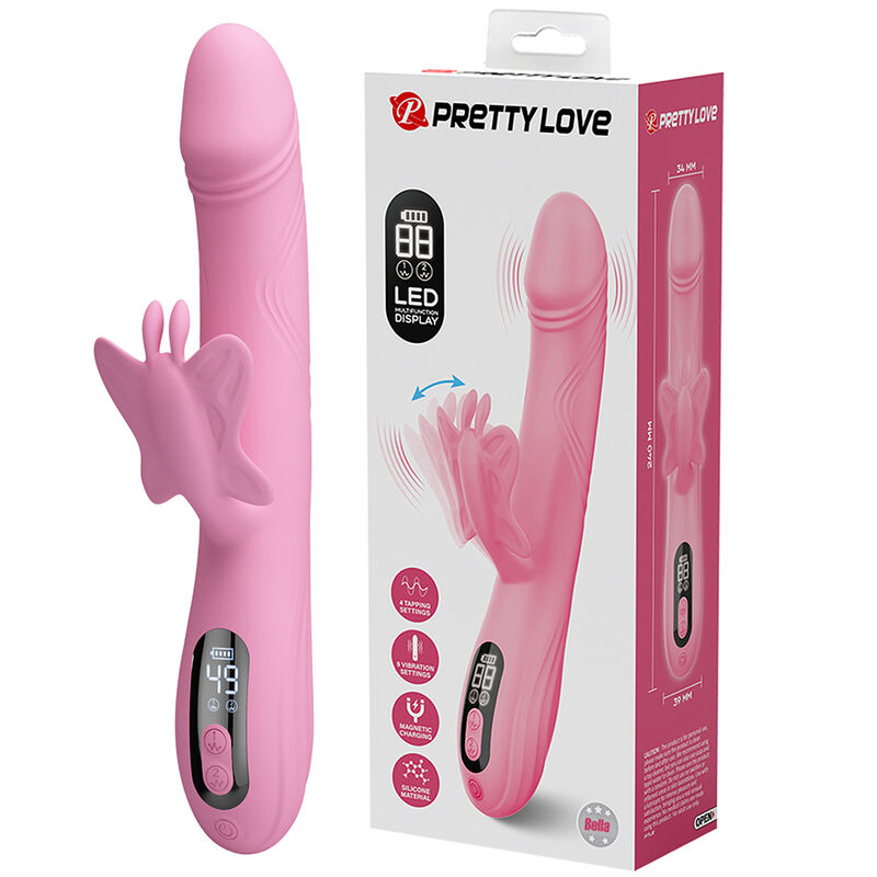 PRETTY LOVE - BELLA VIBRADOR RABBIT CON ESTIMULACIÓN MARIPOSA Y LED ROSA