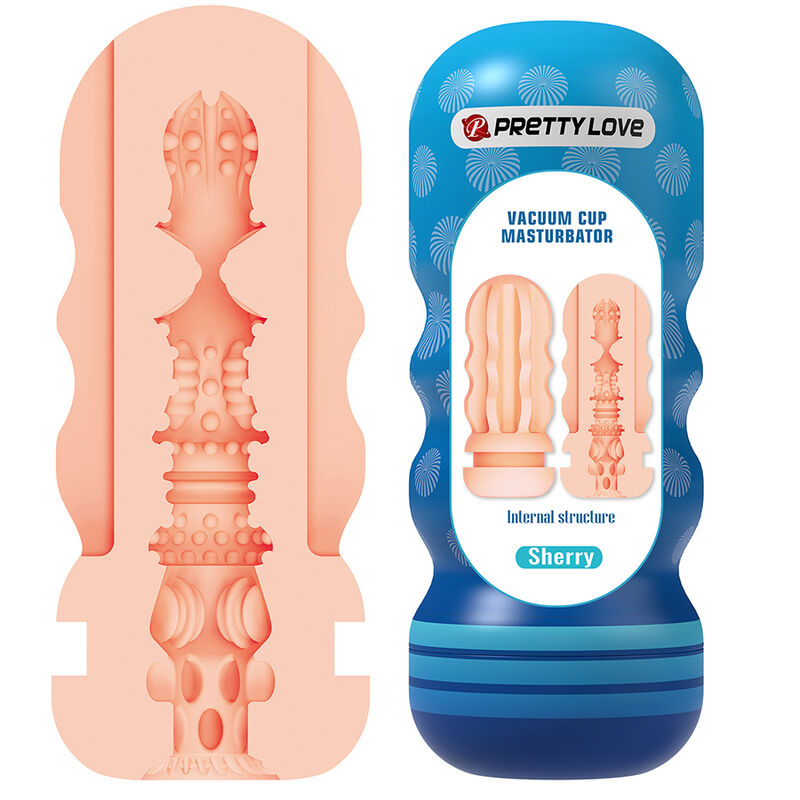Pretty Love – Sherry Masturbador Vagina Con Ventosa Y Texturas Internas