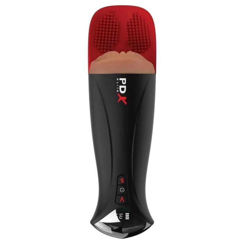 PDX ELITE - MASTURBADOR AUTOMÁTICO FAP-O-MATIC PRO XL VIBRADOR MARRÓN 34.9 CM - Imagen 4