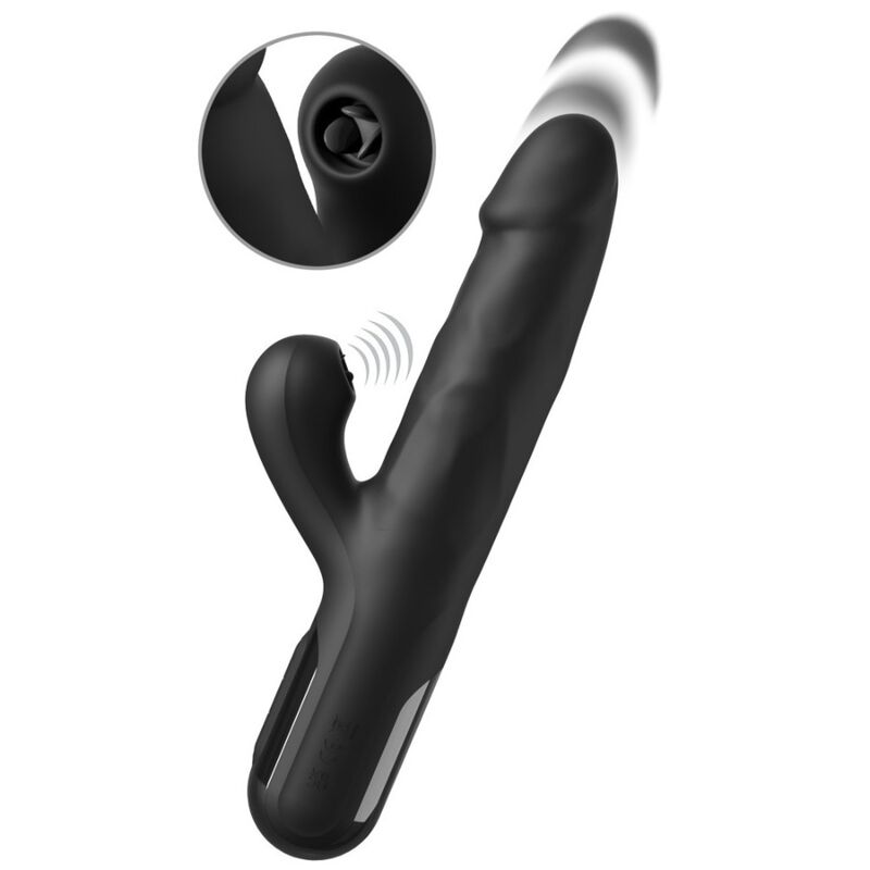 FETISH FANTASY SERIES - VIBRADOR RABBIT SONIX SILICONE THRUSTER NEGRO - Imagen 6