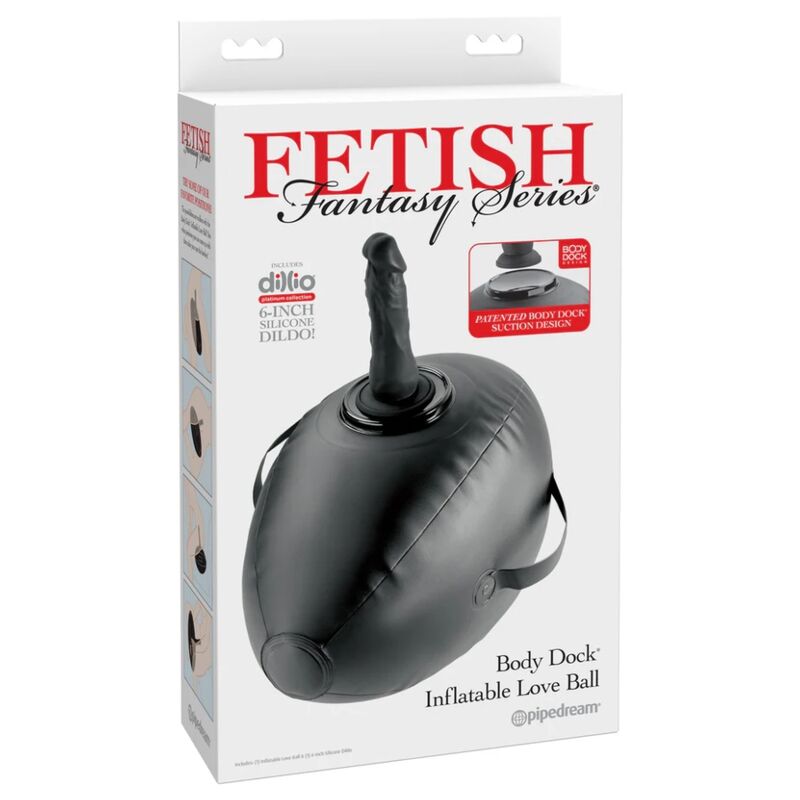 FETISH FANTASY SERIES - HINCHABLE BODY DOCK CON DILDO NEGRA 41.9 CM - Imagen 3