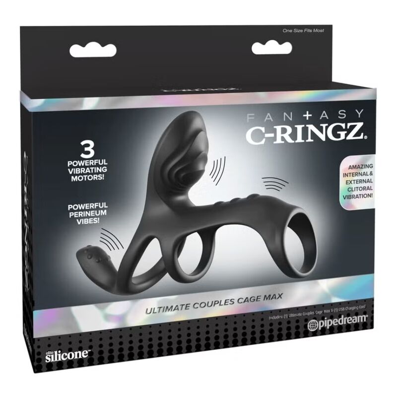 FANTASY C-RINGZ - ANILLO VIBRADOR PARA PAREJAS ULTIMATE COUPLES CAGE MAX 19.5 CM - Imagen 3