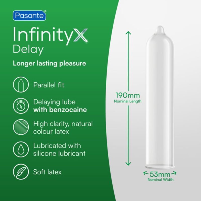 PASANTE - DELAY INFINITY PRESERVATIVOS RETARDANTES CAJA 144 UNIDADES - Imagen 3